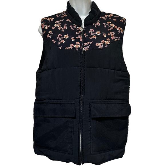 flynn skye embroidered full zip puffer vest Size 2 - Picture 1 of 7